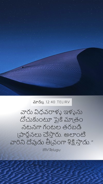 మార్కు 12:40 TELIRV Bible Verse Image