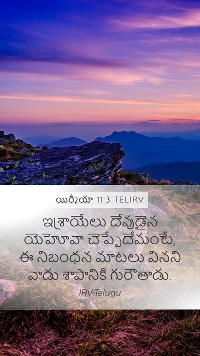 యిర్మీయా 11:3 TELIRV Mobile Phone Wallpaper - ఇశ్రాయేలు దేవుడైన - Mobile Bible Verse Wallpaper