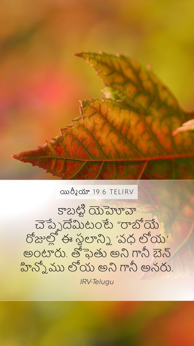 యిర్మీయా 19:6 TELIRV Bible Verse Image
