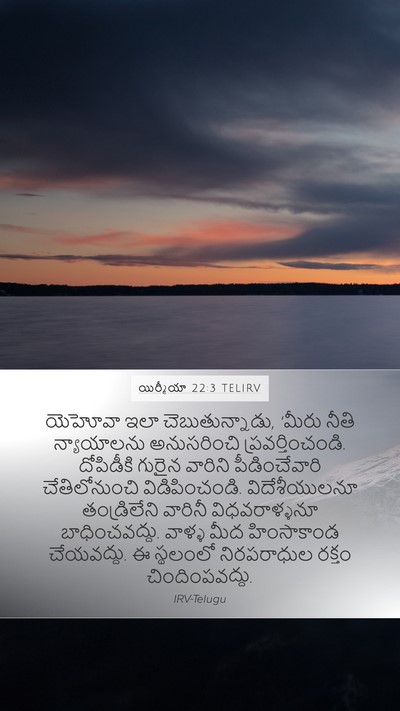 యిర్మీయా 22:3 TELIRV Bible Verse Image