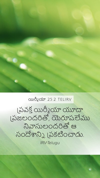 యిర్మీయా 25:2 TELIRV Mobile Phone Wallpaper - ప్రవక్త యిర్మీయా - Mobile Bible Verse Wallpaper