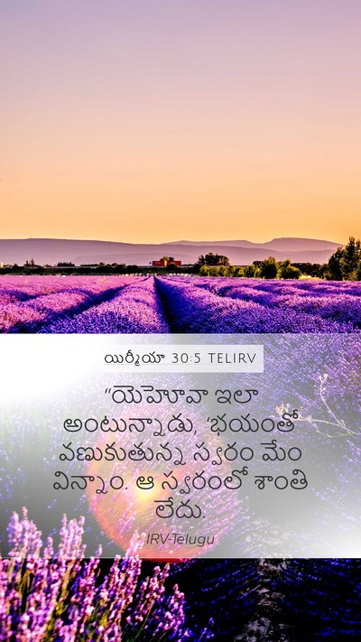 యిర్మీయా 30:5 TELIRV Mobile Phone Wallpaper - “యెహోవా ఇలా - Mobile Bible Verse Wallpaper