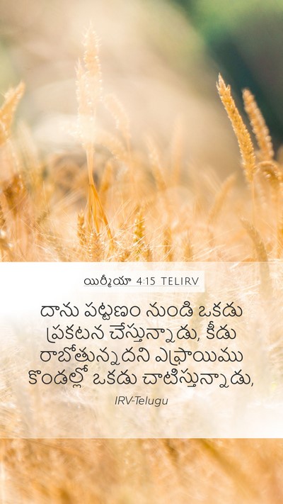 యిర్మీయా 4:15 TELIRV Bible Verse Image