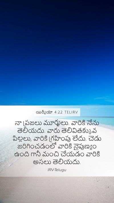 యిర్మీయా 4:22 TELIRV Bible Verse Image