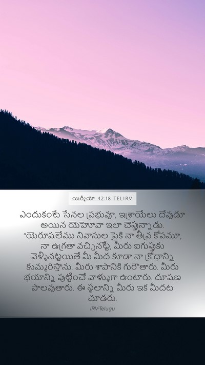 యిర్మీయా 42:18 TELIRV Bible Verse Image