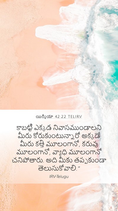 యిర్మీయా 42:22 TELIRV Bible Verse Image