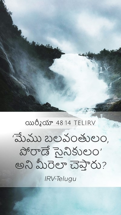 యిర్మీయా 48:14 TELIRV Mobile Phone Wallpaper - ‘మేము బలవంతులం, - Mobile Bible Verse Wallpaper