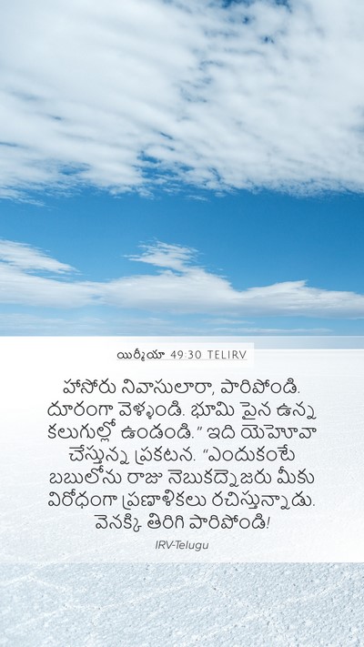 యిర్మీయా 49:30 TELIRV Mobile Phone Wallpaper - హాసోరు - Mobile Bible Verse Wallpaper