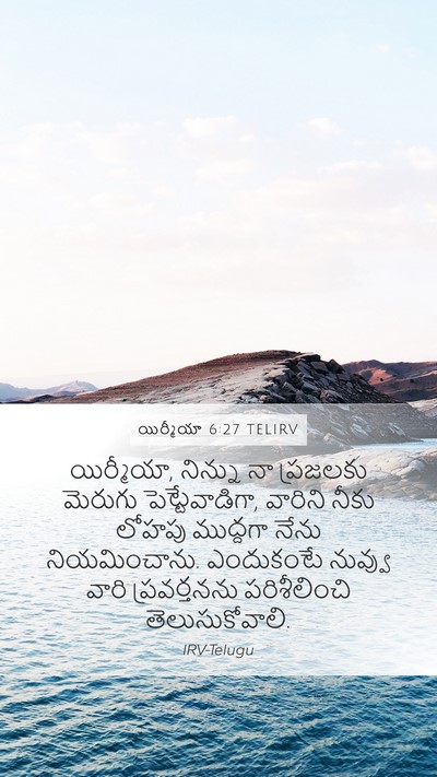 యిర్మీయా 6:27 TELIRV Mobile Phone Wallpaper - యిర్మీయా, నిన్ను - Mobile Bible Verse Wallpaper