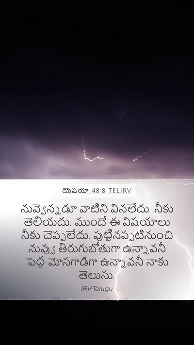 యెషయా 48:8 TELIRV Bible Verse Image