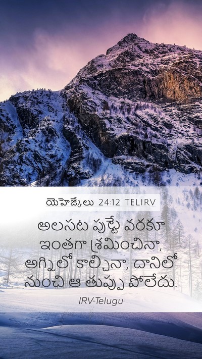 యెహెజ్కేలు 24:12 TELIRV Mobile Phone Wallpaper - అలసట పుట్టే వరకూ - Mobile Bible Verse Wallpaper