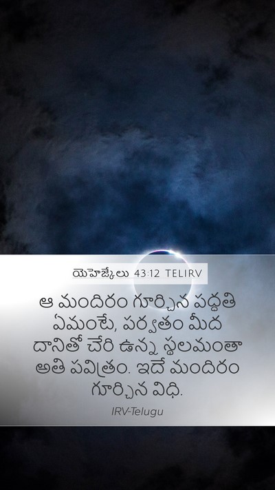 యెహెజ్కేలు 43:12 TELIRV Mobile Phone Wallpaper - ఆ మందిరం గూర్చిన - Mobile Bible Verse Wallpaper