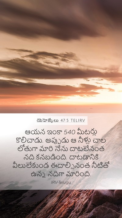యెహెజ్కేలు 47:5 TELIRV Mobile Phone Wallpaper - ఆయన ఇంకా 540 మీటర్లు - Mobile Bible Verse Wallpaper