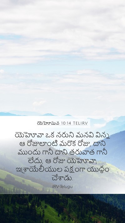 యెహోషువ 10:14 TELIRV Mobile Phone Wallpaper - యెహోవా ఒక నరుని - Mobile Bible Verse Wallpaper