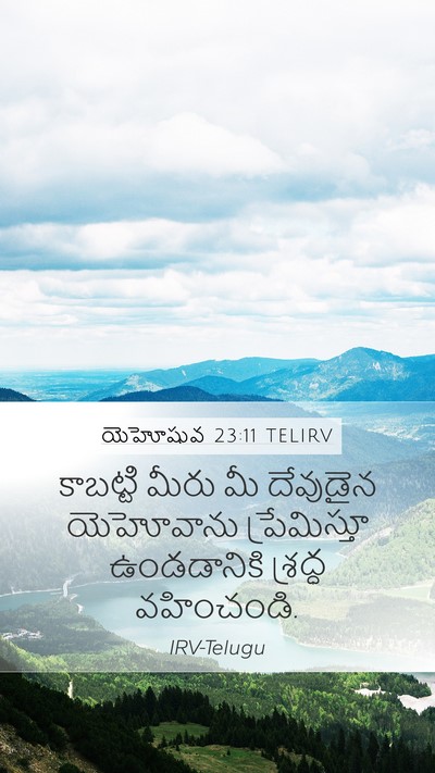 యెహోషువ 23:11 TELIRV Mobile Phone Wallpaper - కాబట్టి మీరు మీ - Mobile Bible Verse Wallpaper