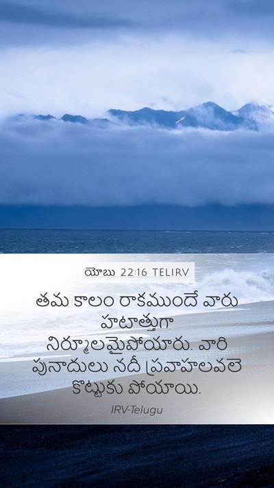 యోబు 22:16 TELIRV Mobile Phone Wallpaper - తమ కాలం రాకముందే - Mobile Bible Verse Wallpaper
