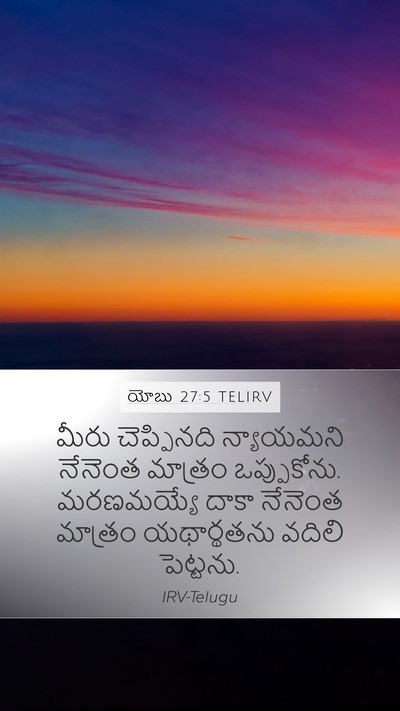 యోబు 27:5 TELIRV Bible Verse Image