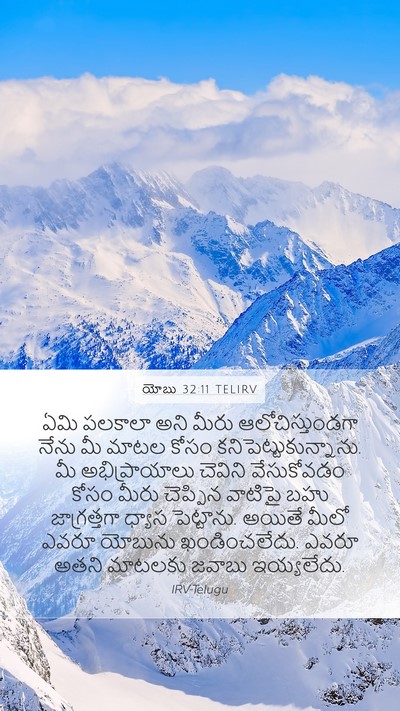 యోబు 32:11 TELIRV Bible Verse Image