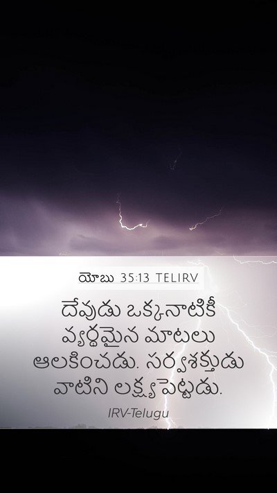 యోబు 35:13 TELIRV Mobile Phone Wallpaper - దేవుడు ఒక్కనాటికీ - Mobile Bible Verse Wallpaper