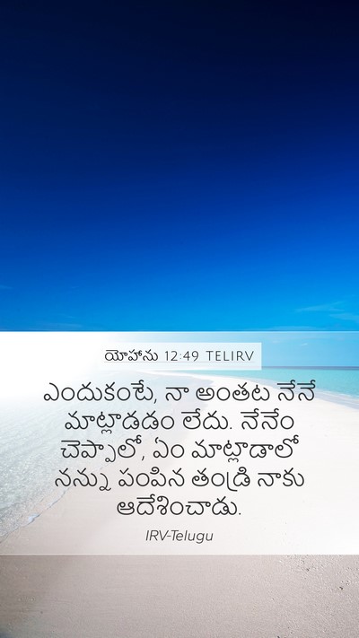 యోహాను 12:49 TELIRV Bible Verse Image