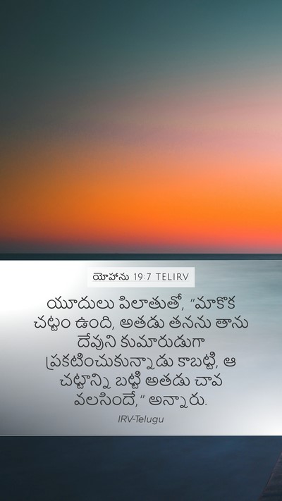 యోహాను 19:7 TELIRV Bible Verse Image