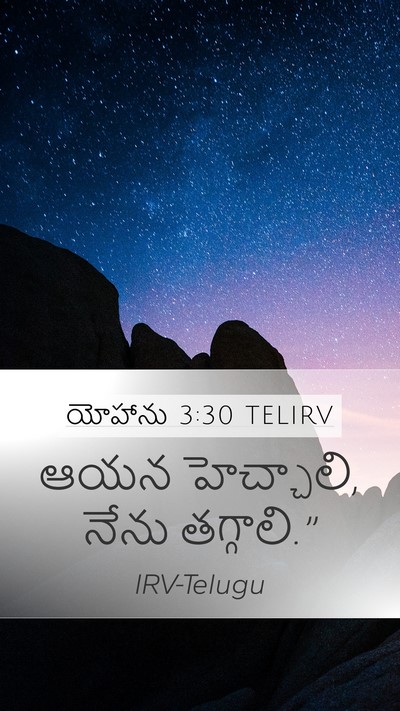 యోహాను 3:30 TELIRV Bible Verse Image