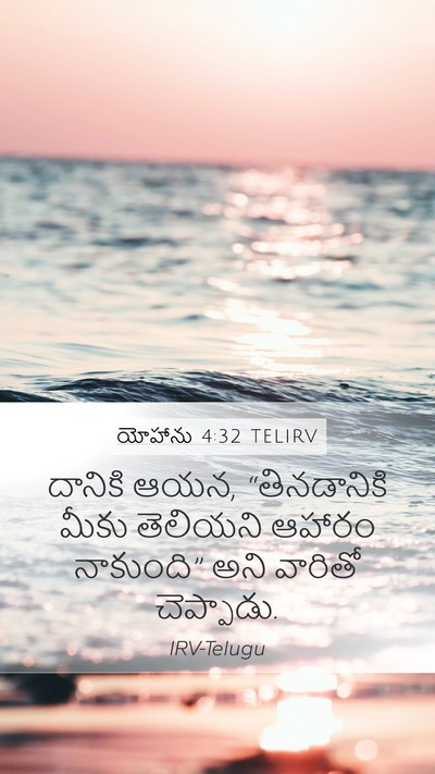యోహాను 4:32 TELIRV Mobile Phone Wallpaper - దానికి ఆయన, - Mobile Bible Verse Wallpaper