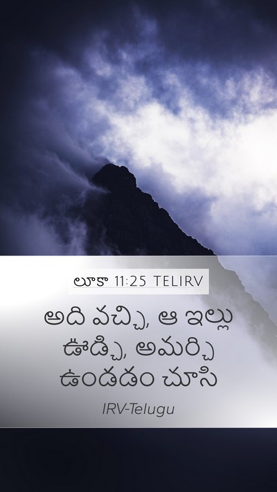 లూకా 11:25 TELIRV Mobile Phone Wallpaper - అది వచ్చి, ఆ ఇల్లు - Mobile Bible Verse Wallpaper
