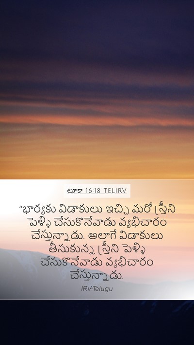 లూకా 16:18 TELIRV Bible Verse Image