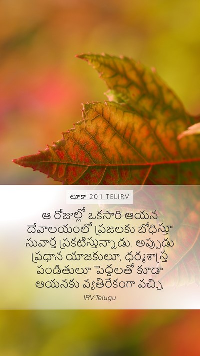 లూకా 20:1 TELIRV Mobile Phone Wallpaper - ఆ రోజుల్లో ఒకసారి - Mobile Bible Verse Wallpaper