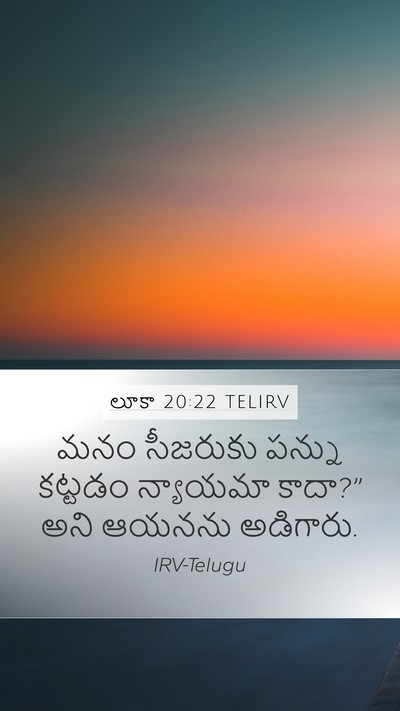 లూకా 20:22 TELIRV Mobile Phone Wallpaper - మనం సీజరుకు పన్ను - Mobile Bible Verse Wallpaper