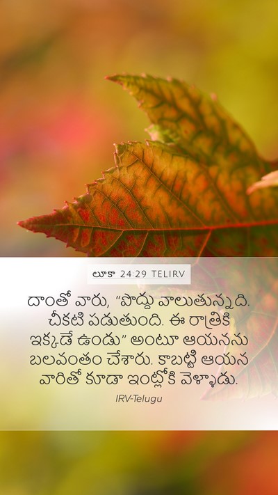 లూకా 24:29 TELIRV Bible Verse Image
