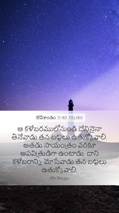 లేవీకాండం 11:40 TELIRV Bible Verse Image