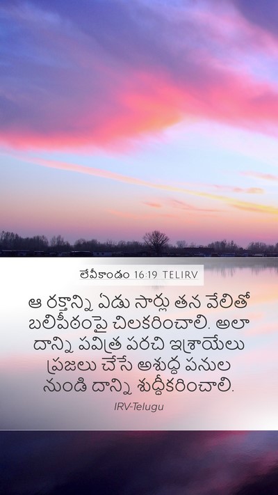 లేవీకాండం 16:19 TELIRV Bible Verse Image
