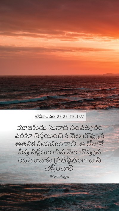 లేవీకాండం 27:23 TELIRV Mobile Phone Wallpaper - యాజకుడు సునాద - Mobile Bible Verse Wallpaper