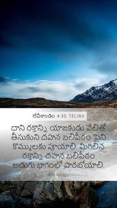 లేవీకాండం 4:30 TELIRV Mobile Phone Wallpaper - దాని రక్తాన్ని - Mobile Bible Verse Wallpaper