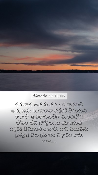లేవీకాండం 6:6 TELIRV Bible Verse Image