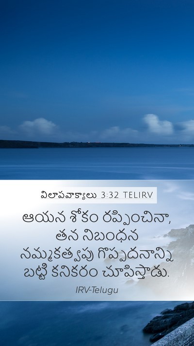 విలాపవాక్యాలు 3:32 TELIRV Bible Verse Image