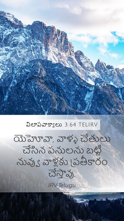 విలాపవాక్యాలు 3:64 TELIRV Mobile Phone Wallpaper - యెహోవా, వాళ్ళ - Mobile Bible Verse Wallpaper