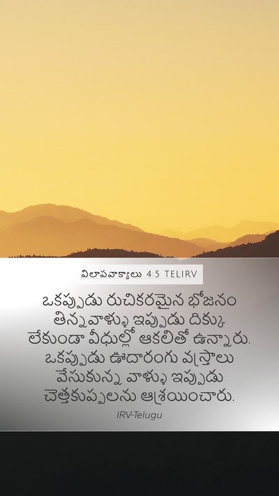 విలాపవాక్యాలు 4:5 TELIRV Bible Verse Image