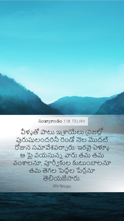 సంఖ్యాకాండం 1:18 TELIRV Mobile Phone Wallpaper - వీళ్ళతో పాటు - Mobile Bible Verse Wallpaper