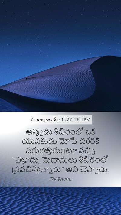 సంఖ్యాకాండం 11:27 TELIRV Mobile Phone Wallpaper - అప్పుడు శిబిరంలో - Mobile Bible Verse Wallpaper