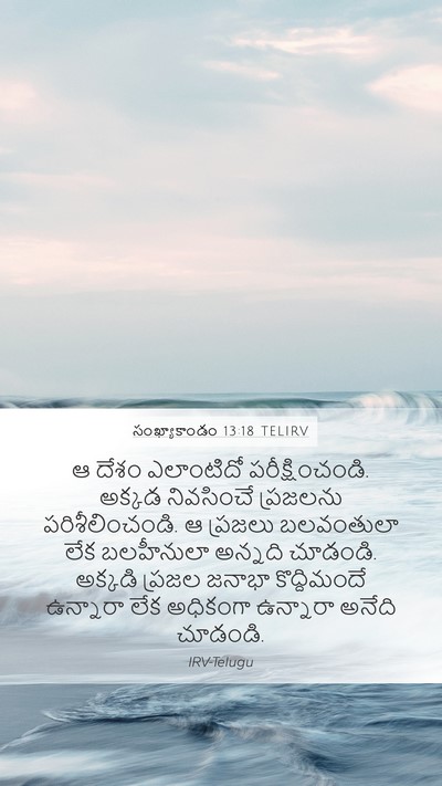 సంఖ్యాకాండం 13:18 TELIRV Mobile Phone Wallpaper - ఆ దేశం ఎలాంటిదో - Mobile Bible Verse Wallpaper