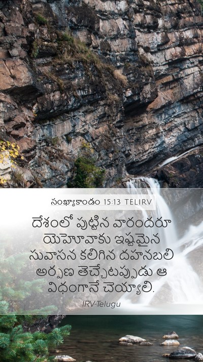 సంఖ్యాకాండం 15:13 TELIRV Mobile Phone Wallpaper - దేశంలో పుట్టిన - Mobile Bible Verse Wallpaper
