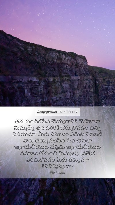 సంఖ్యాకాండం 16:9 TELIRV Bible Verse Image