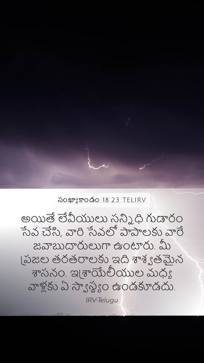 సంఖ్యాకాండం 18:23 TELIRV Bible Verse Image