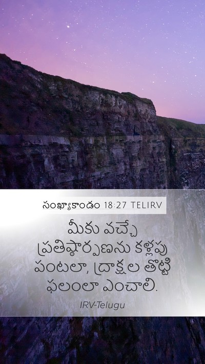సంఖ్యాకాండం 18:27 TELIRV Mobile Phone Wallpaper - మీకు వచ్చే - Mobile Bible Verse Wallpaper