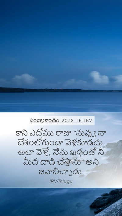 సంఖ్యాకాండం 20:18 TELIRV Bible Verse Image