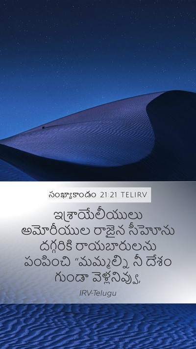 సంఖ్యాకాండం 21:21 TELIRV Bible Verse Image