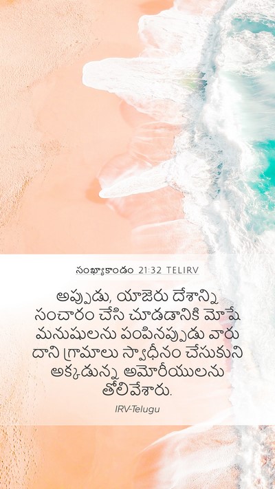 సంఖ్యాకాండం 21:32 TELIRV Bible Verse Image